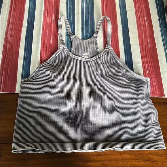Etam Striped Gray Tank Top Sz XL EUC - Picture 1 of 7